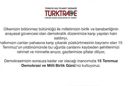 15 Temmuz Demokrasi ve Milli Birlik Günü’nü kutluyoruz.