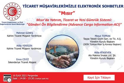 Ticaret Müşavirlerimizle Elektronik Sohbetler- Mısır