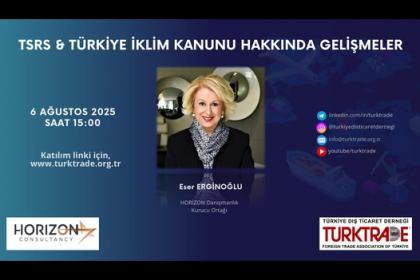 TSRS & TÜRKİYE İKLİM KANUNU HAKKINDA GELİŞMELER WEBİNARIMIZIN KAYDINA ULAŞMAK İÇİN LÜTFEN TIKLAYINIZ.